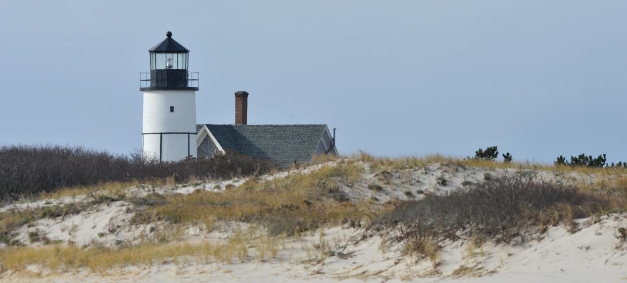 BARNSTABLE -- Sandy Neck Lighthouse peeks out from the dunes on Tuesday.