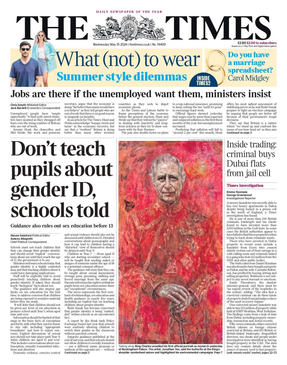 The Times: Don't teach pupils about gender ID schools told