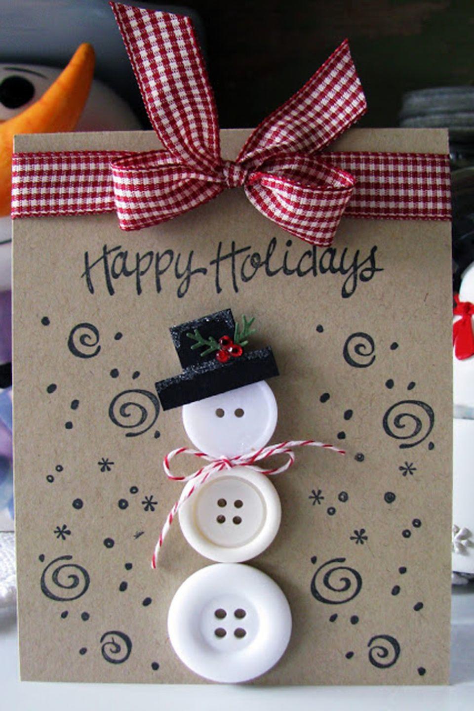 Button Snowman Card