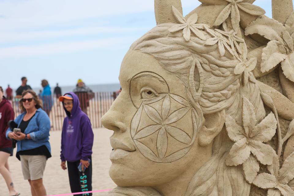 Mélineige Beauregard's sculpture "I am Life." Beauregard took home first place and the People's Choice Award in the 2022 Hampton Beach Master Sand Sculpting Classic Saturday, June 18.