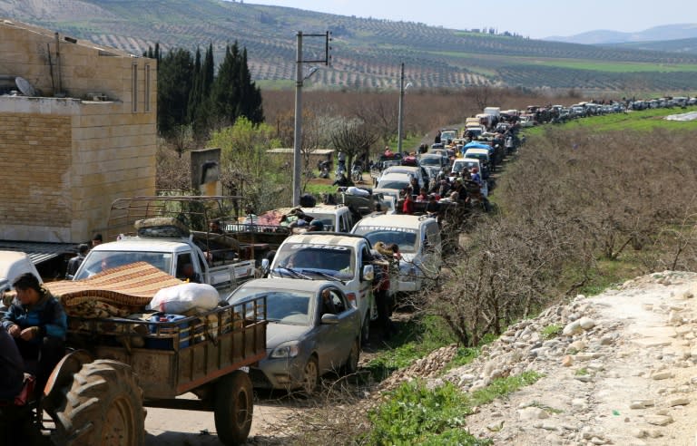 Civilians have fled Afrin city in recent days as battles rage between Turkish-backed forces and Kurdish fighters Hundreds of civilians fled a Turkish-led advance on Syria's Kurdish-majority city of Afrin on March 12, the Syrian Observatory for Human Rights said, adding that "more than 2,000 civilians have arrived in the area of Nubul" controlled by pro-regime forces after fleeing the city