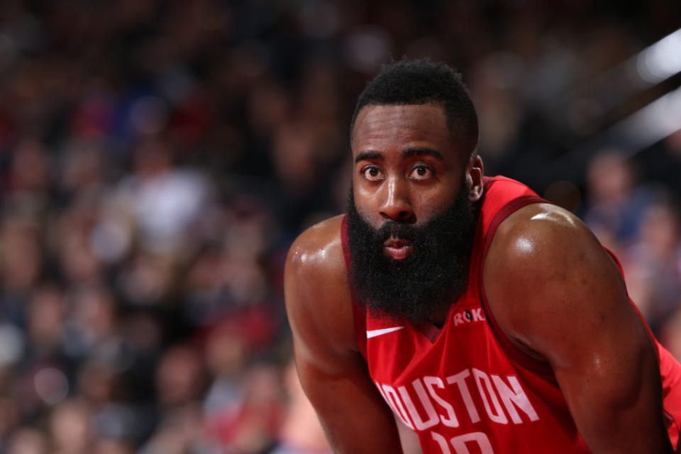 Imagine trying to stop James Harden right now. (Photo by Sam Forencich/NBAE via Getty Images)