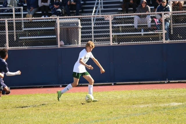 Kody Poplaski, last week's Providence Journal Boys Soccer Player of the Week, helped Chariho top Pilgrim on Wednesday night.