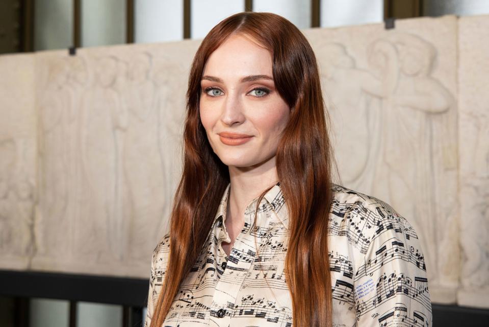 Sophie Turner (pictured), who is in the midst of a divorce with Joe Jonas, shared photos of herself with British aristocrat Peregrine Pearson on a ski trip.
