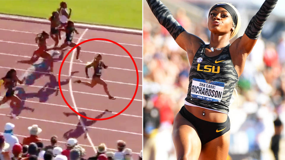 Sha'carri Richardson made history. Image: NCAA/Getty