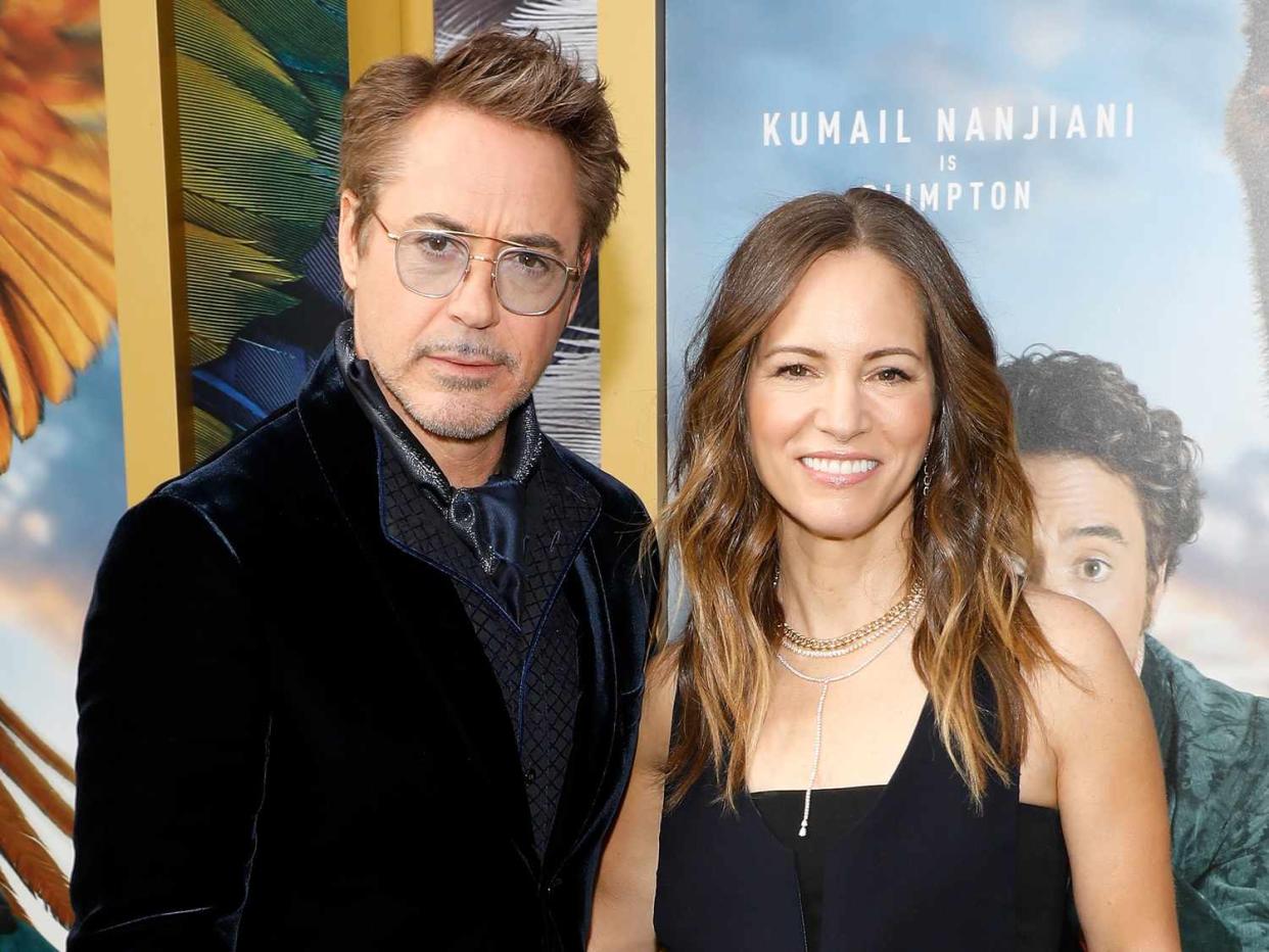 Robert Downey Jr. and Susan Downey attend the world premiere of "Dolittle" at Regency Village Theatre on January 11, 2020 in Westwood, California