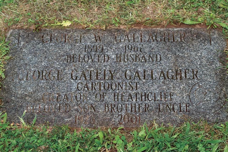 George "Gately" Gallagher, shown in this undated file photo, the creator and illustrator of the "Heathcliff." He is buried in Tenafly's Mount Carmel Cemetery.