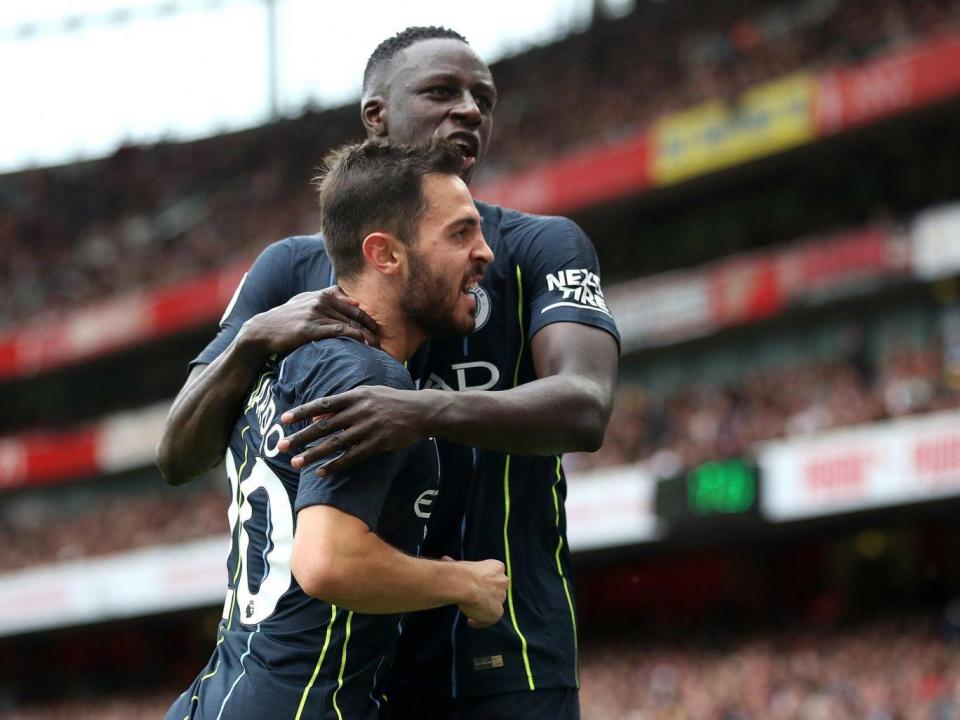 Pep Guardiola has a stern warning for Benjamin Mendy after the win over Arsenal (PA)