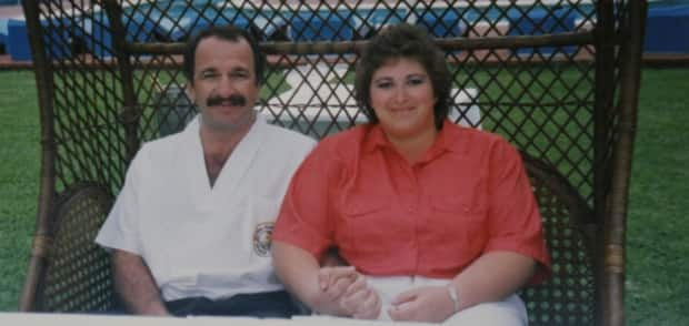 Sheree and Greg Fertuck pictured at their wedding in Puerto Vallarta, Mexico, in 1991.  (Submitted by Teaka White - image credit)