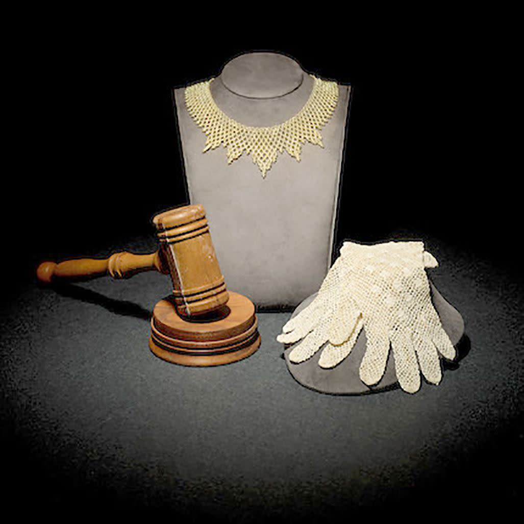 Ruth Bader Ginsburg’s gold judicial collar, gavel among items auctioned to raise more than $500K