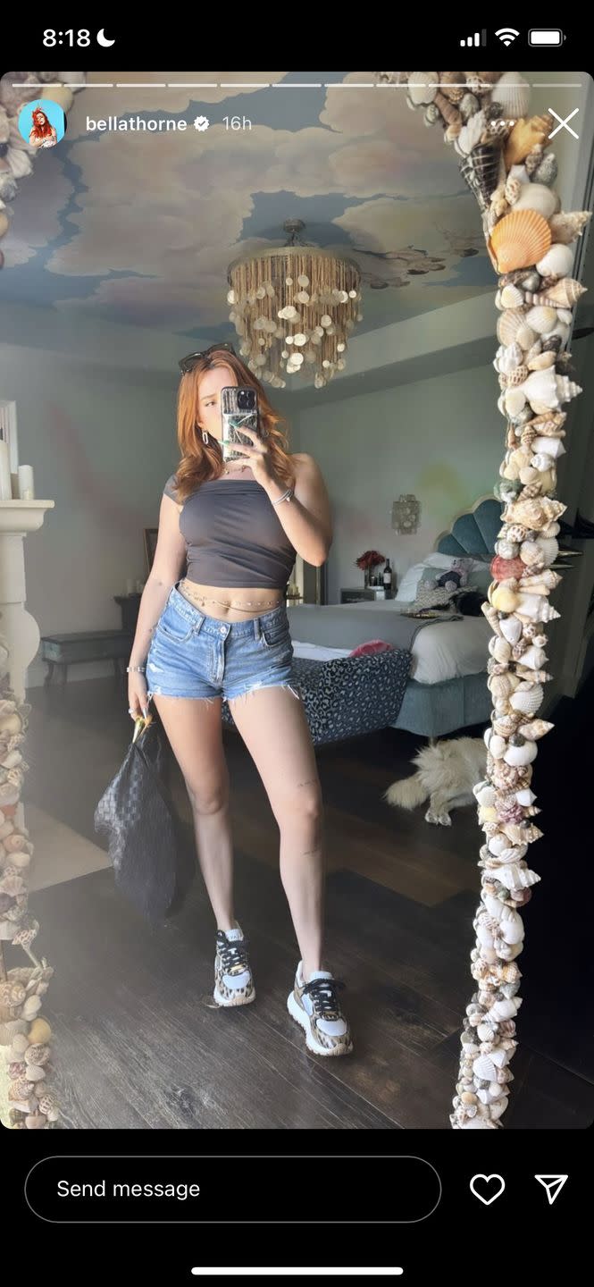 bella thorne abs legs toned strong body instagram photos