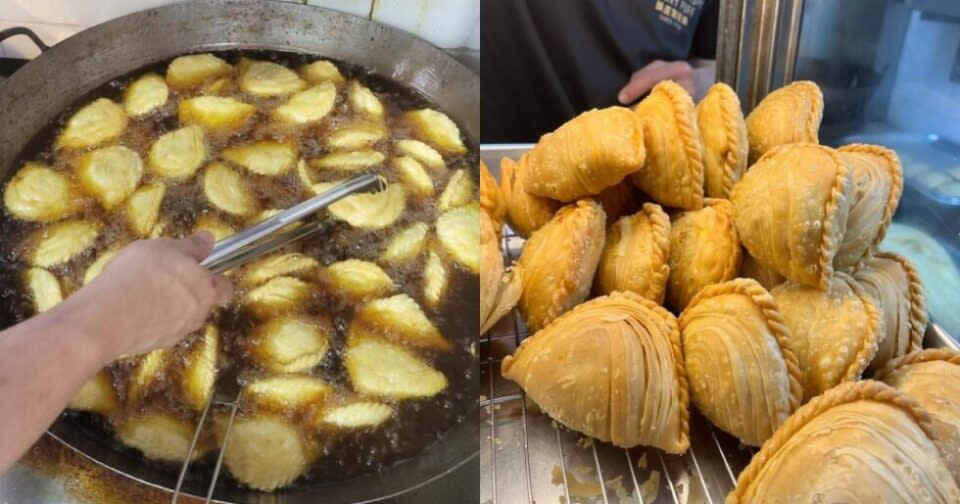 tanglin crispy puff - curry puff frying