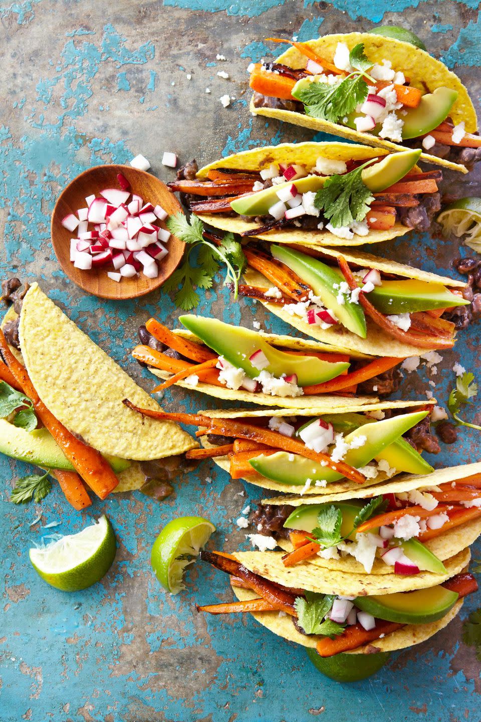 Carrot and Black Bean Crispy Tacos