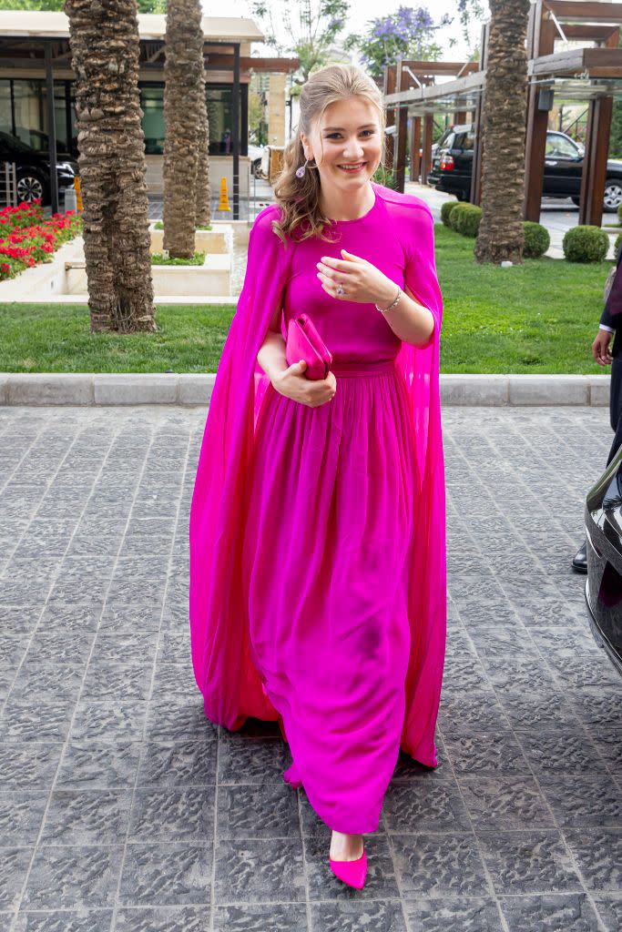 belgian and dutch royal family leaving their hotel prior to the wedding of al hussein bin abdullah, crown prince of jordan