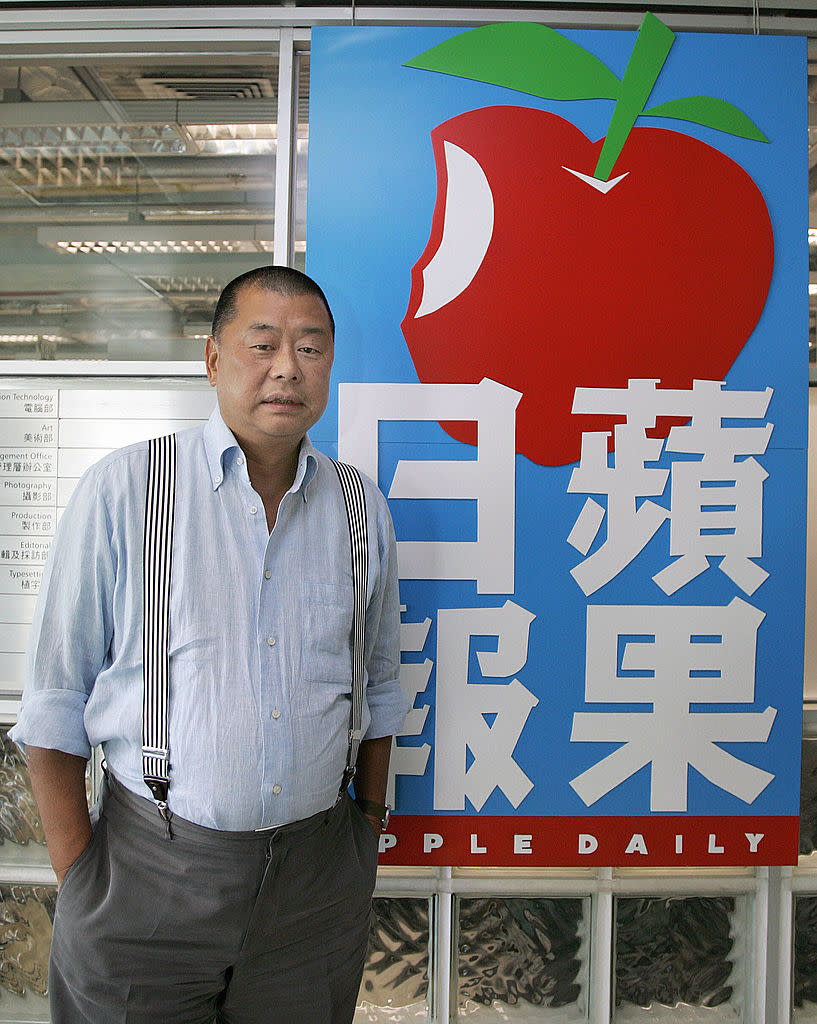 Der Verleger Jimmy Lai im Newsroom seiner Zeitung "Apple News" im August 2007. - Copyright: Getty/LAURENT FIEVET