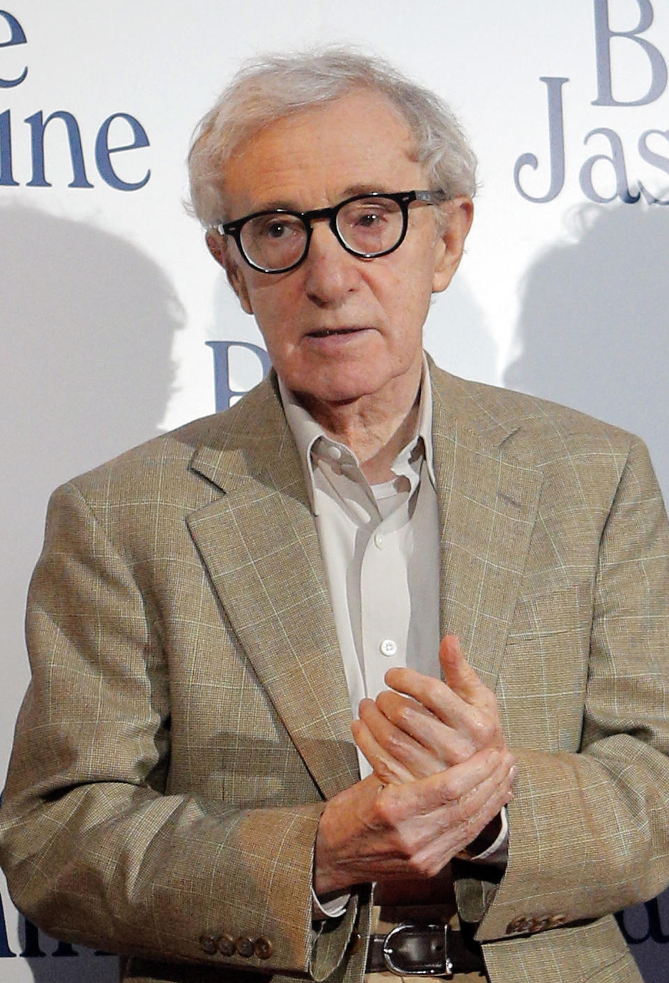 FILE - This Aug. 27, 2013 file photo shows director and actor Woody Allen at the French premiere of "Blue Jasmine," in Paris. Allen was nominated for an Academy Award for best original screenplay on Thursday, Jan. 16, 2014 for the film. The 86th Academy Awards will be held on March 2. (AP Photo/Christophe Ena, File)