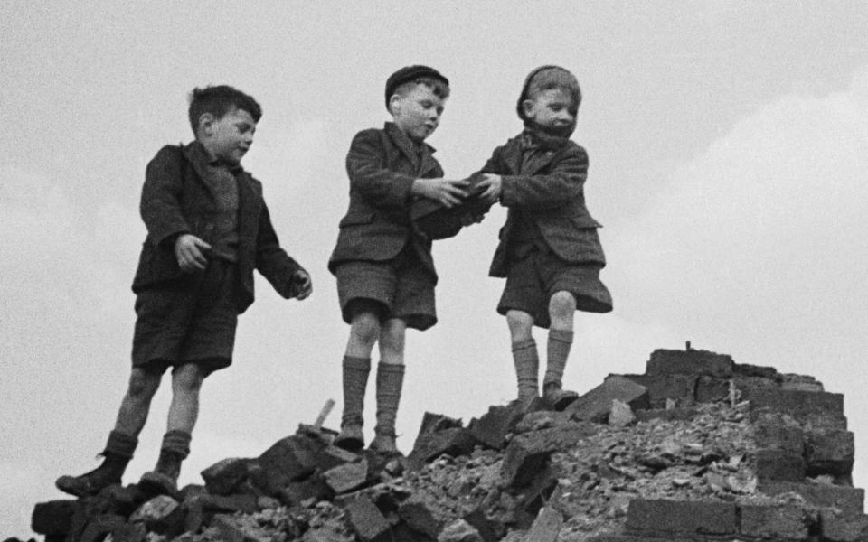 Children playing in an East End bomb site in 1946  - Bill Brandy Getty Images 