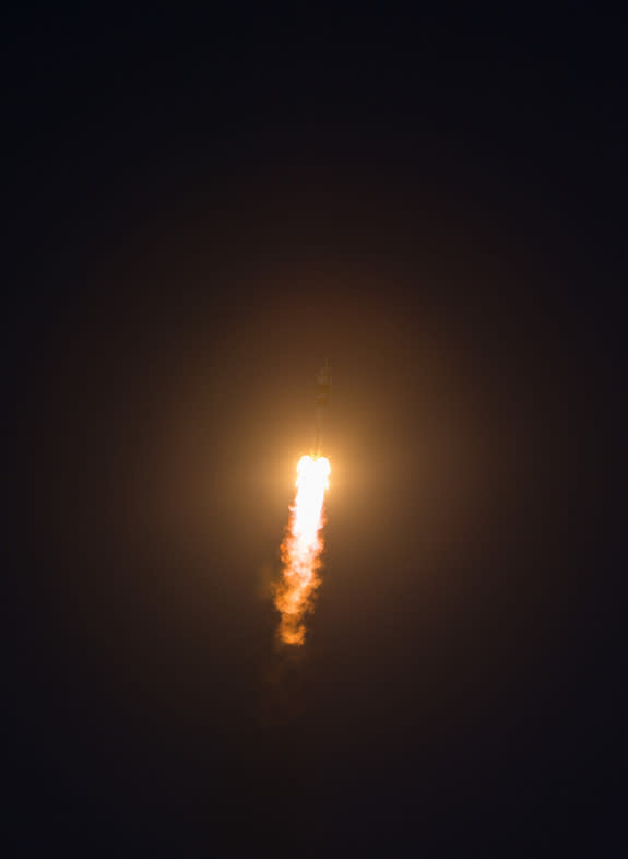 The Soyuz TMA-07M rocket carrying three spacewalkers to the International Space Station launch early Wednesday morning.