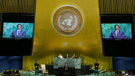 Joseph Kabila Kabange, President of the Democratic Republic of the Congo addresses the 72nd United Nations General Assembly at U.N. headquarters in New York, U.S., September 23, 2017. REUTERS/Eduardo Munoz