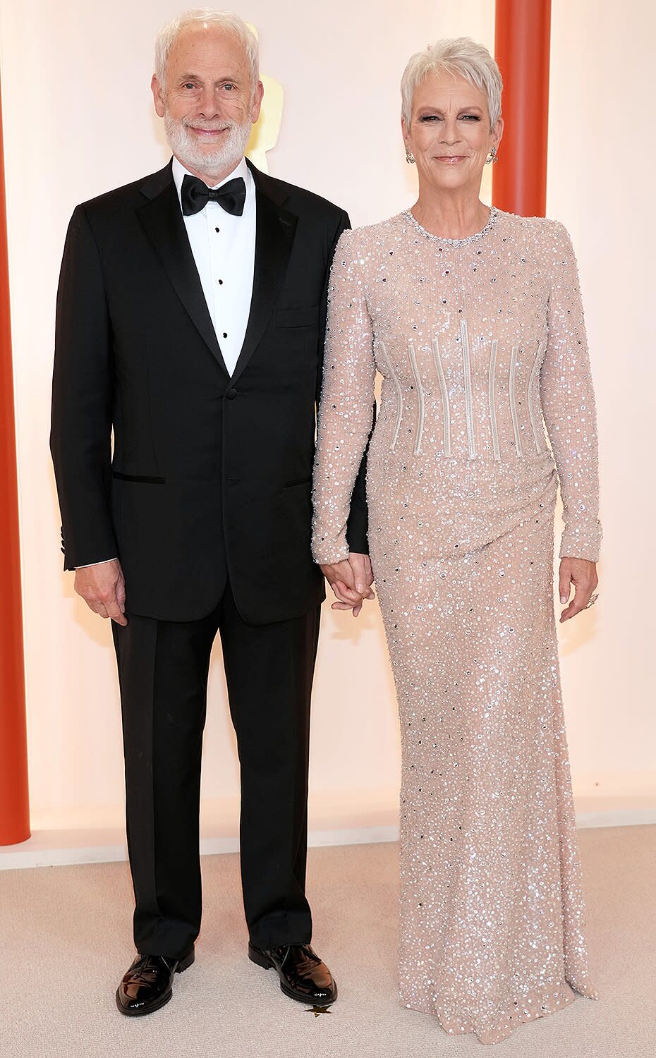 (L-R) Christopher Guest and Jamie Lee Curtis attend the 95th Annual Academy Awards on March 12, 2023 in Hollywood, California.