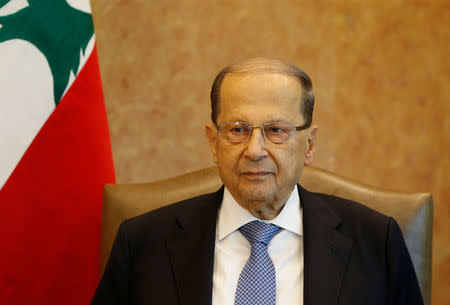 Lebanese President Michel Aoun is seen at the presidential palace in Baabda, Lebanon, November 7, 2017. REUTERS/Mohamed Azakir