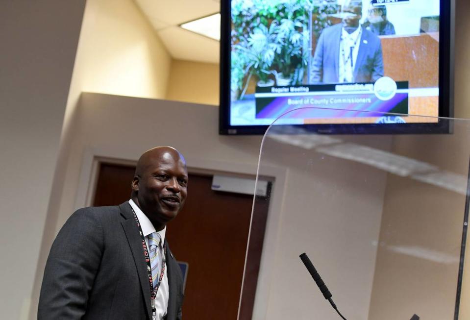 10/12/21—Lee Washington, a Florida native and Marine Corps. veteran, became Manatee County’s first Black administrator on Tuesday following Scott Hopes’ resignation. Washington accepts a promotion to department director in this Bradenton Herald file photo.