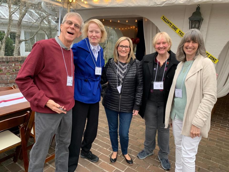 Among those who enjoyed the Bearden Class of 1972 reunion at Maple Grove Estate in late March were, from left, Les Johnston, Becky Burns Waters, Durelle Black Fullenkamp, Mary Jane Hilton Kirkham, and Lori Rousch.