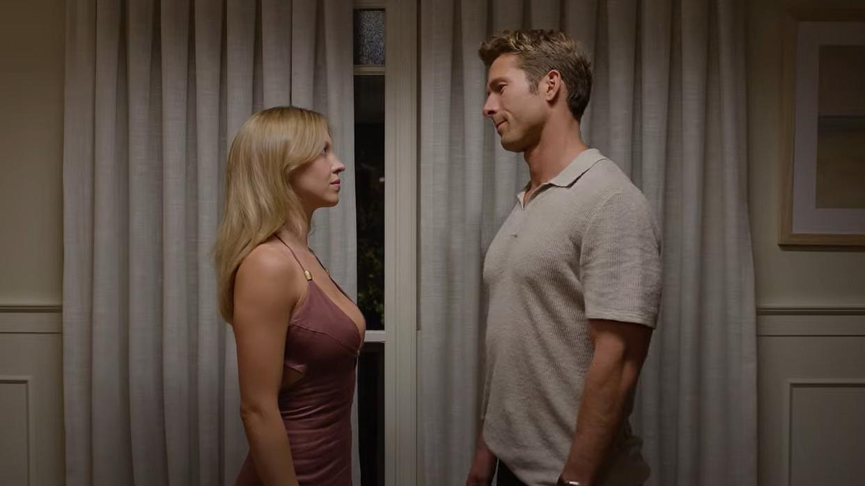  Sydney Sweeney and Glen Powell in Anyone But You. 