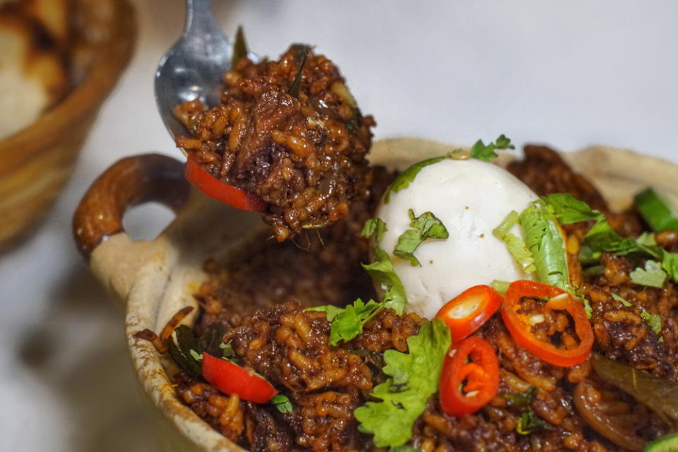 Close-up of Mutton Kicap Satti Soru