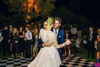 The pair hit the dancefloor at their reception.