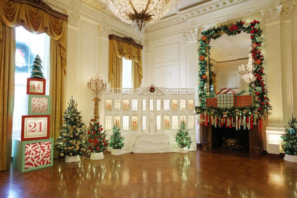 The East Room decorated for Christmas