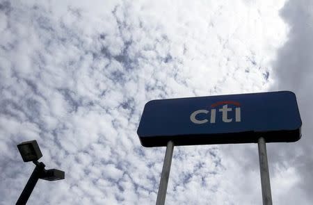 The Citibank logo is pictured at its Nicaragua headquarters in Managua October 16, 2014. REUTERS/Oswaldo Rivas