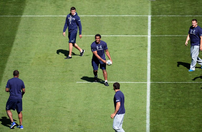 Clermont Auvergne's rugby players train at the Aviva stadium in Dublin, Ireland on May 17, 2013. he match at Dublin's Aviva Stadium might be between two French Top 14 clubs, but on paper it is a truly international clash, with top players from across the globe ready to battle it out for the ultimate honour in northern hemisphere club rugby