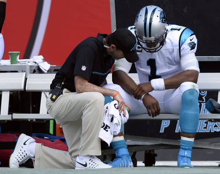 After winning an MVP award in 2015, Cam Newton suffered through his worst season in 2016. (AP)