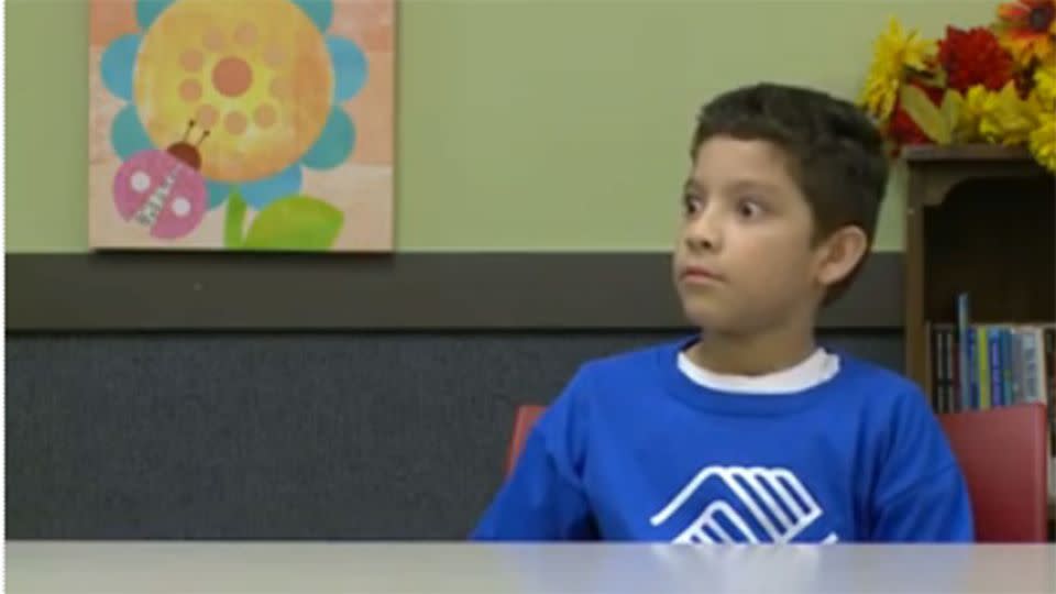 This little boy was shocked at what he saw coming. Photo: UPtv