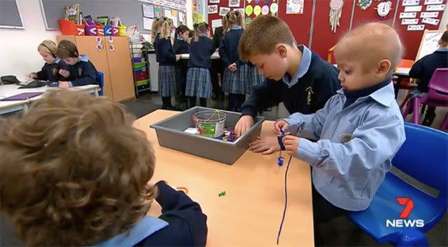 Enzo in class. Source: 7News