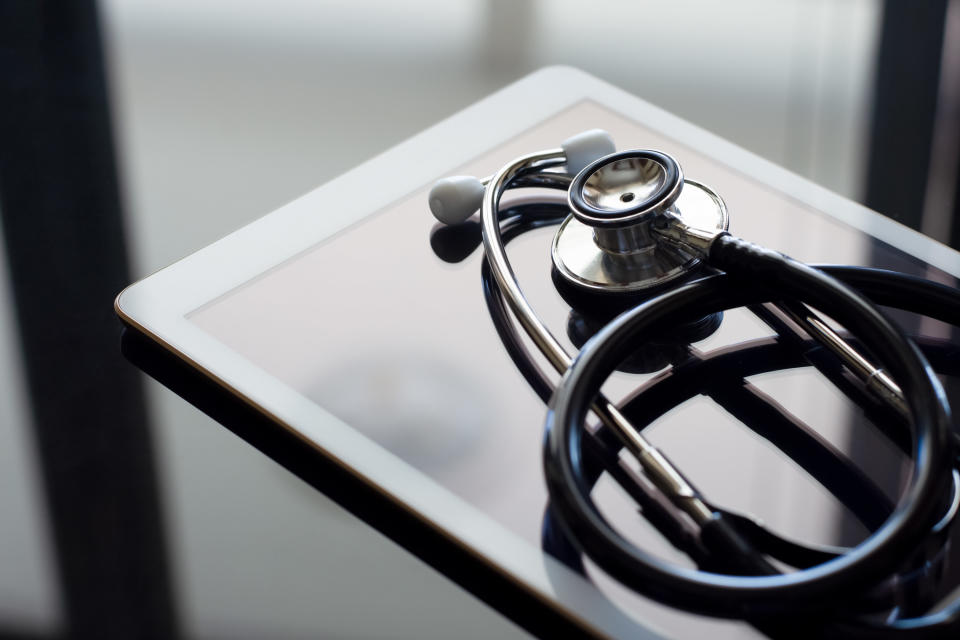 A stethoscope on top of a table