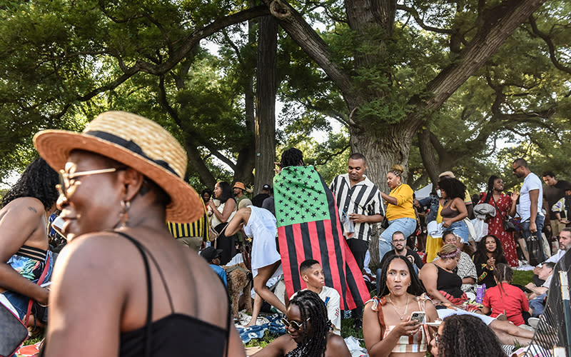 People attend a Juneteenth celebration