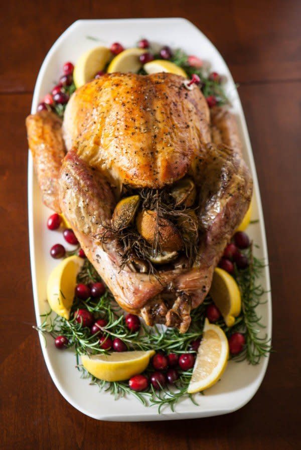 <strong>Get the <a href="http://eclecticrecipes.com/lemon-rosemary-roast-turkey">Lemon Rosemary Roast Turkey recipe</a>&nbsp;from Eclectic Recipes</strong>
