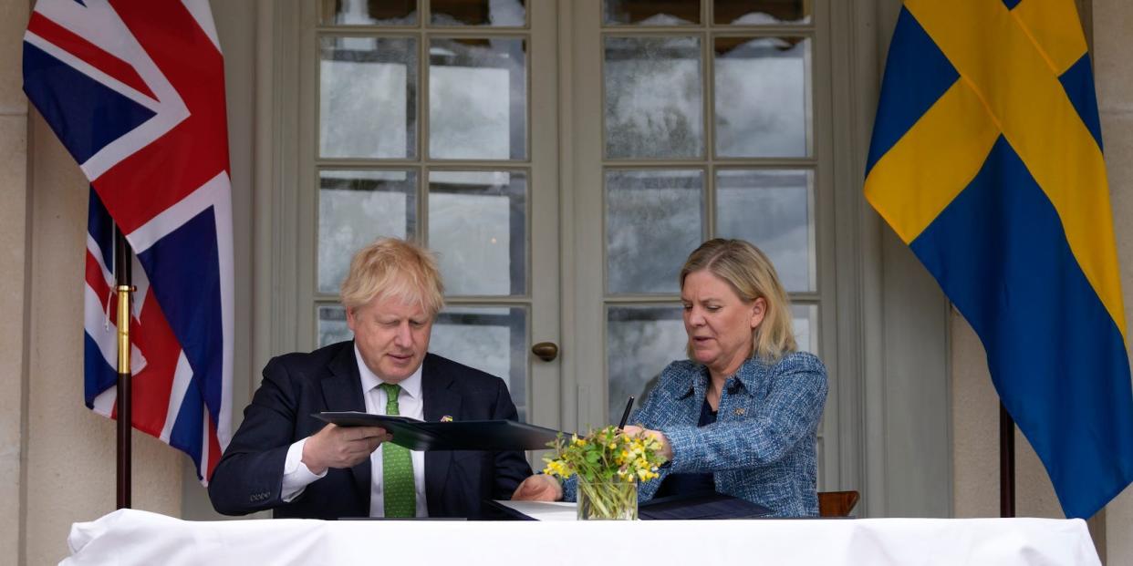 Boris Johnson and Magdalena Andersson