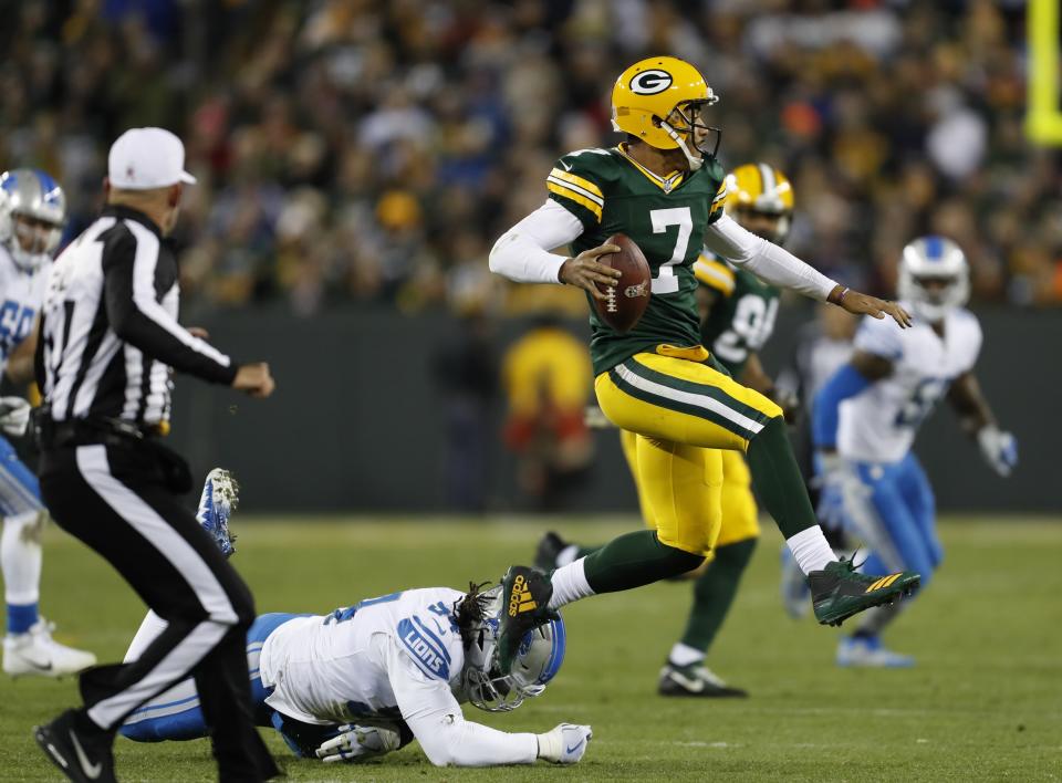 Green Bay Packers' Brett Hundley struggled again in his second career start. (AP)