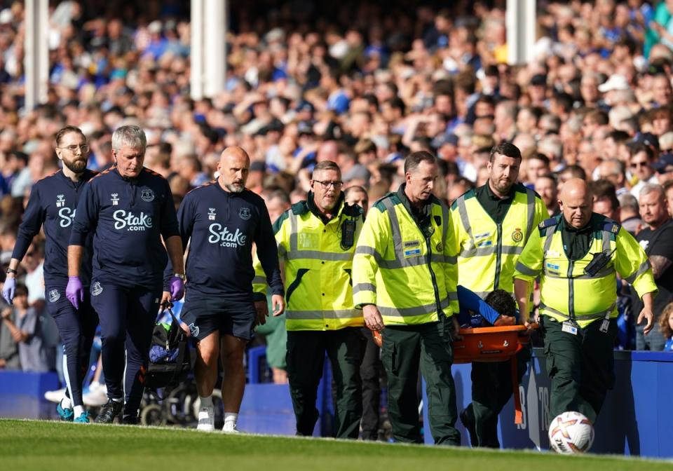 Everton defender Ben Godfrey is likely to be out for two to three months with a broken leg (Nick Potts/PA) (PA Wire)