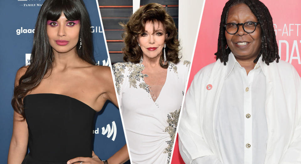 A number of brave A-listers, including Jameela Jamil, Joan Collins and Whoppi Goldberg, have opened up about their own abortion experience [Photos: Getty]