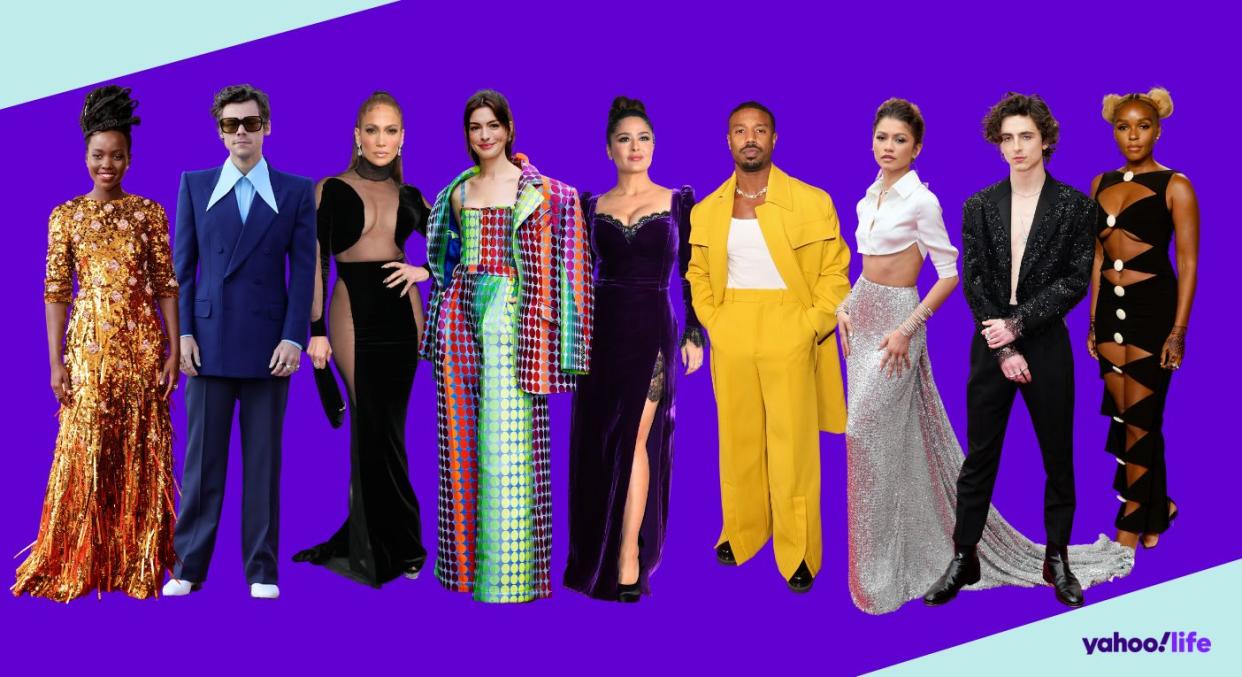 JLo, Anne Hathaway and Zendaya have produced some of the best celebrity fashion moments of 2022. (Getty Images/Yahoo Life UK)