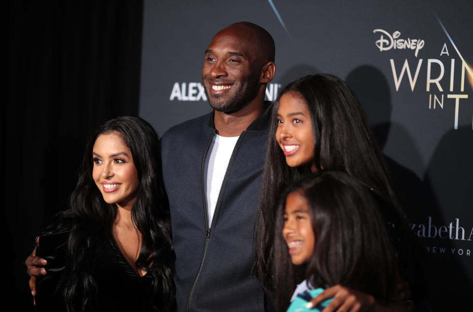 Kobe Bryant And Vanessa Bryant WIth Daughters