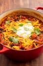 <p>3 bean heaven.</p><p>Get the recipe from <a href="https://www.delish.com/cooking/recipe-ideas/recipes/a58719/easy-vegetarian-chili-recipe/" rel="nofollow noopener" target="_blank" data-ylk="slk:Delish;elm:context_link;itc:0;sec:content-canvas" class="link ">Delish</a>. </p>