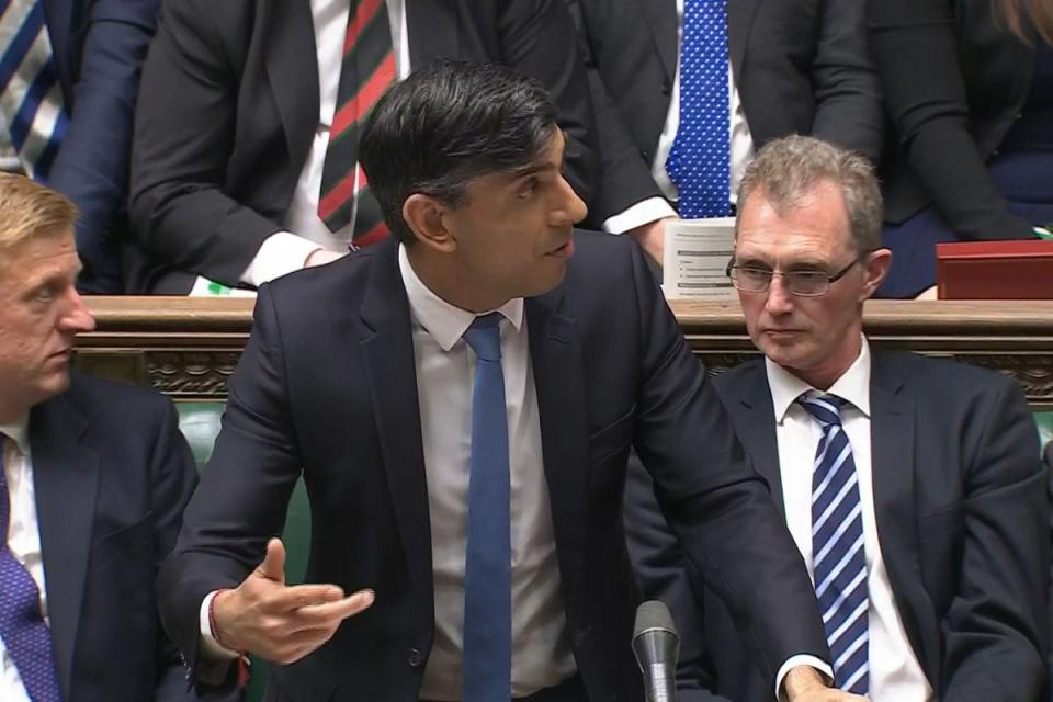 Prime minister Rishi Sunak was under fire at PMQs (PA Wire)