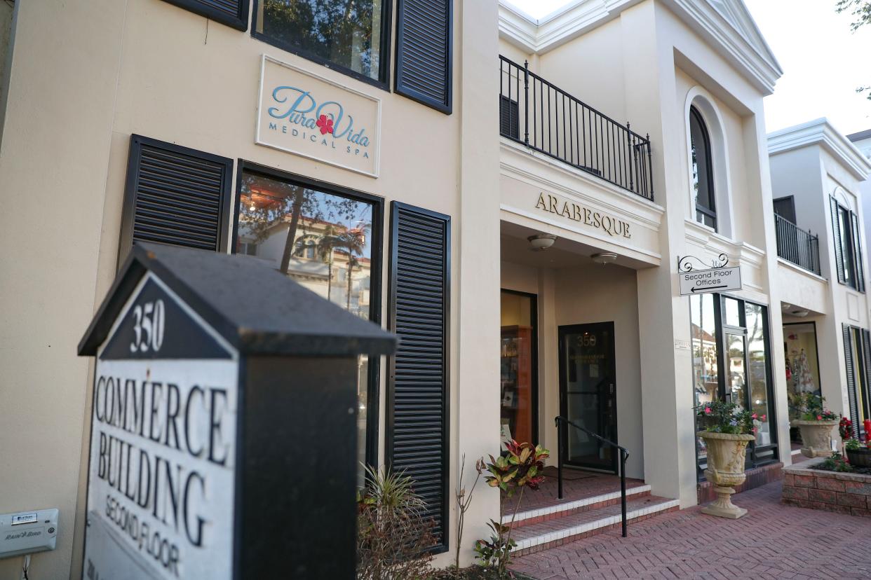 The building where Dr. Eric Andrew Salata operated the Pura Vida Med Spa at 350 Fifth Ave S. in Naples on Tuesday, Nov. 29, 2022. The spa was on the second floor of the building.