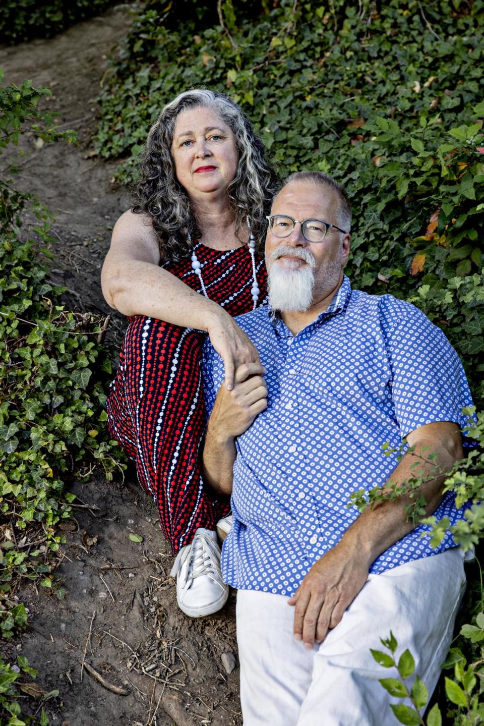 Sara and Steve Urquhart, co-founders of the Divine Assembly, a two-year-old church dedicated to the healing and mind-expanding powers of psilocybin mushrooms, in Salt Lake City in June. - Credit: Kim Raff for Rolling Stone