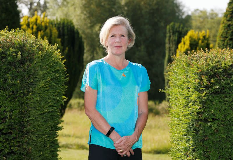 Sophie Grenville poses for a photogragh in her garden at home in Alresford